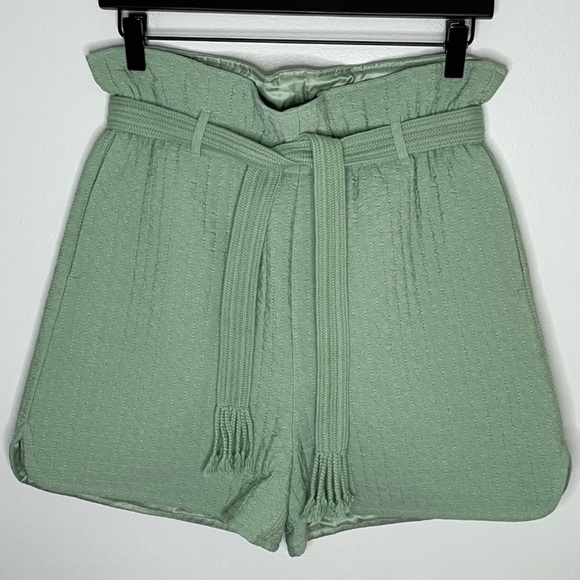 NWT SAMSOE SAMSOE Ember Quilted Paper Bag Short in Vineyard Green, Size Medium - Picture 7 of 11